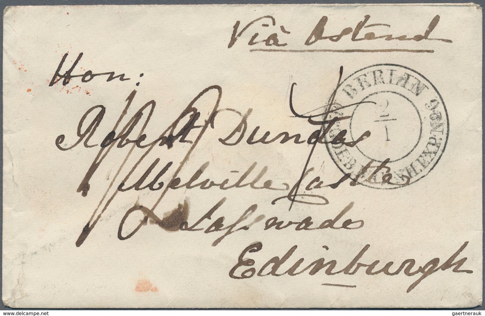 Preußen - Stempel: 1848/1850, 2 Kleine Briefe Nach Edinburgh Mit Stempel "BERLIN MAGDEB. BAHNH. EXP. - Altri & Non Classificati