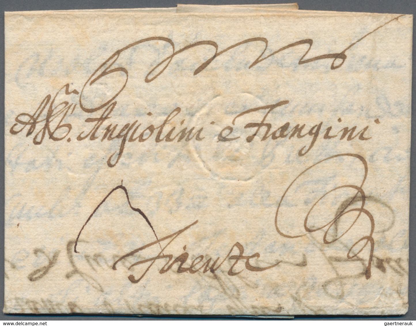 Sachsen - Vorphilatelie: 1729, Früher Kompletter Auslands-Faltbrief Von Leipzig Nach Florenz (Textil - [Voorlopers