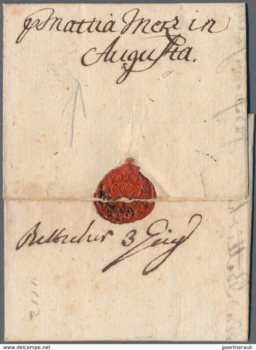 Sachsen - Vorphilatelie: 1732, Sehr Früher Auslands-Faltbrief Mit Vollem Text Von LEIPZIG Nach Flore - Préphilatélie