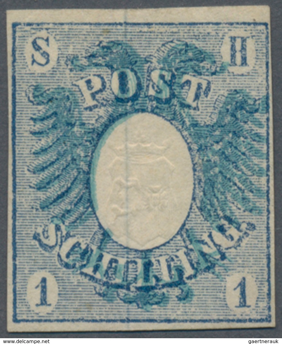 Schleswig-Holstein - Marken Und Briefe: 1850, Schilling Blau, Voll-/breitrandig, Farbfrisch Und Mit - Andere & Zonder Classificatie
