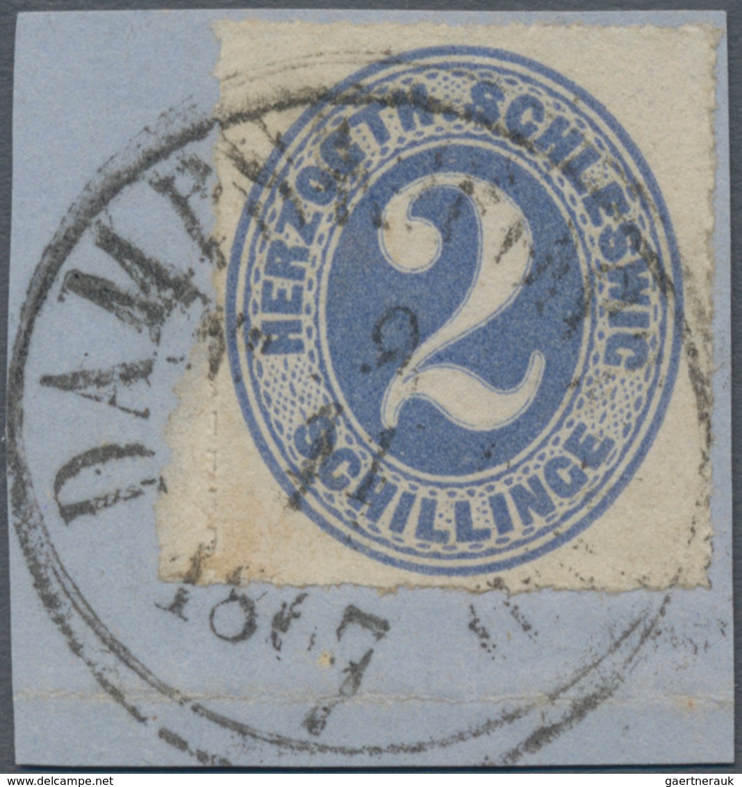 Schleswig-Holstein - Marken Und Briefe: 1867, 2 S Grauultramarin Auf Briefstück Mit Dänischem Schiff - Altri & Non Classificati