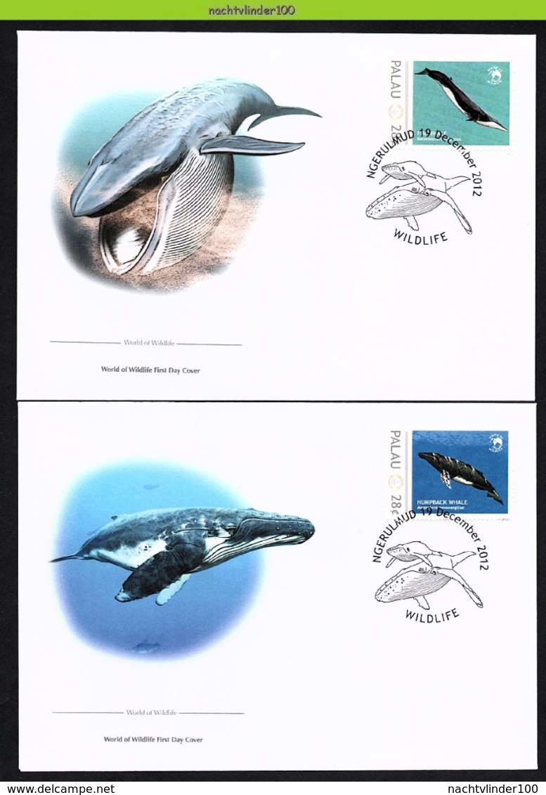 Nfd04fb FAUNA ZEEZOOGDIEREN WALVIS WHALE SEA MAMMALS BALEINES MARINE LIFE PALAU 2012 FDC's - Walvissen