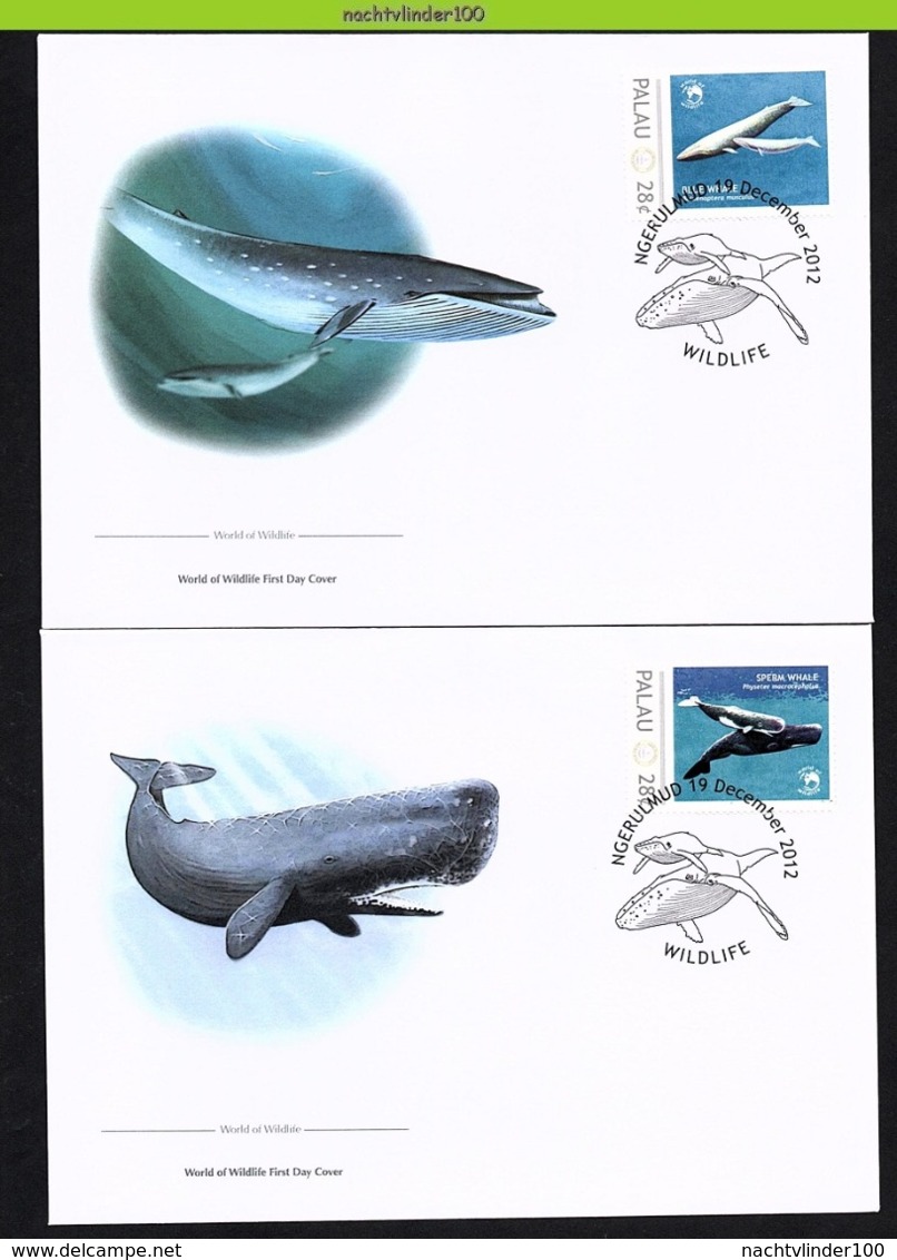 Nfd04fb FAUNA ZEEZOOGDIEREN WALVIS WHALE SEA MAMMALS BALEINES MARINE LIFE PALAU 2012 FDC's - Walvissen