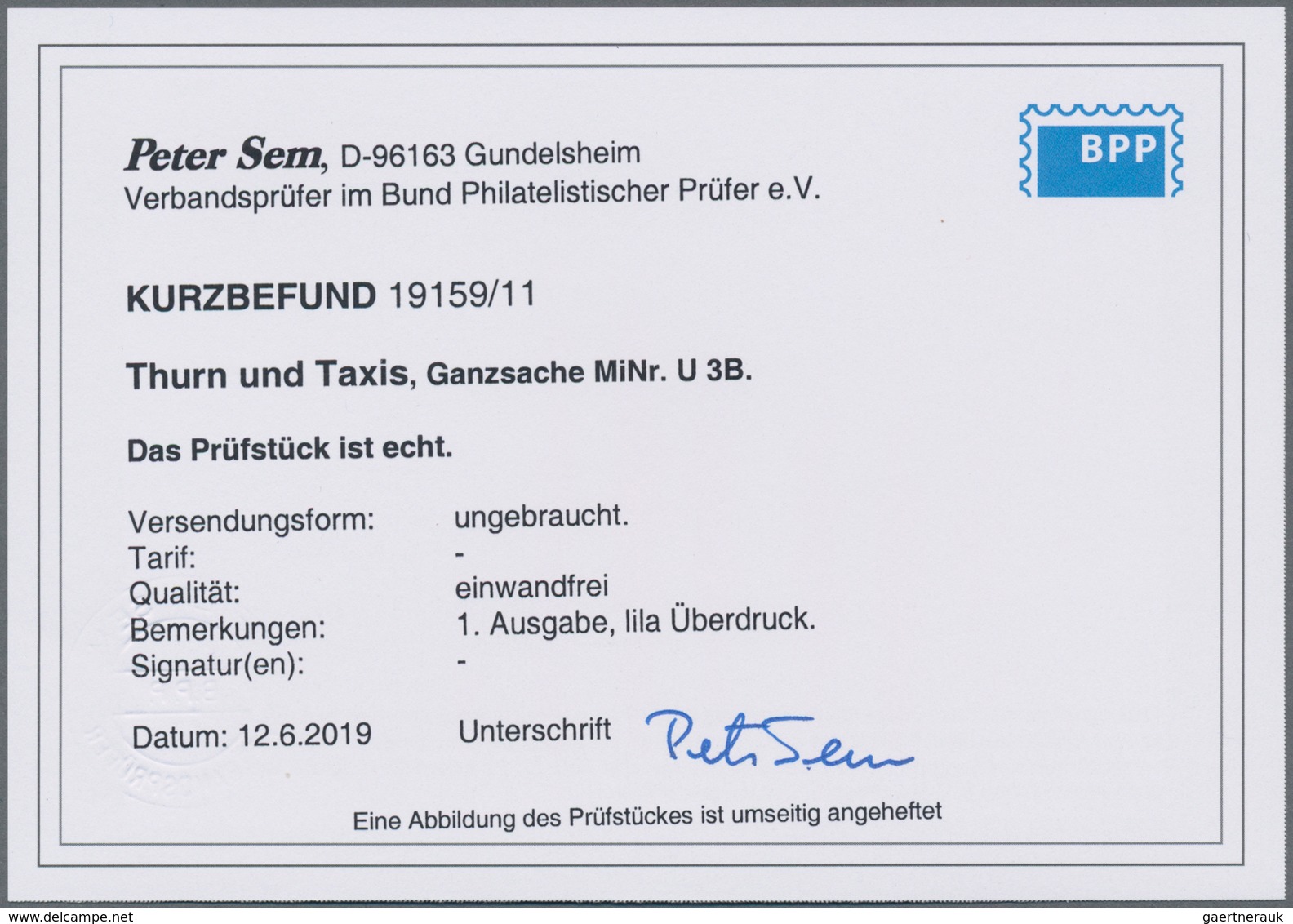 Thurn & Taxis - Ganzsachen: 1861, Ganzsache Umschlag 2 Sgr Blau Im Grossformat Mit Kurzer Gummierung - Sonstige & Ohne Zuordnung