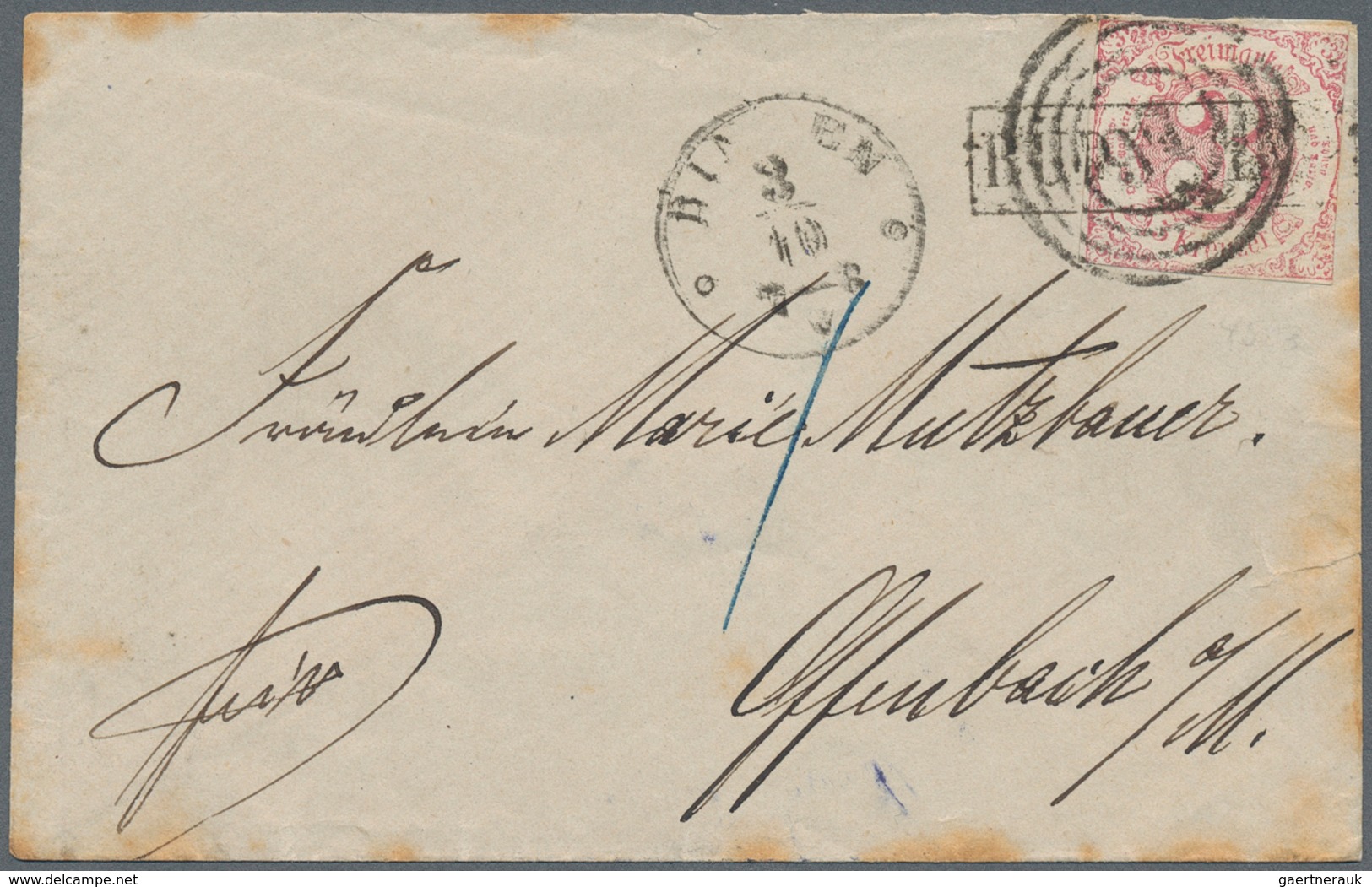 Thurn & Taxis - Landpoststempel: 1862 (Markenausgabe), BÜDESHEIM Ra 1 Schwarz, Als Entwerter Auf 3 K - Altri & Non Classificati