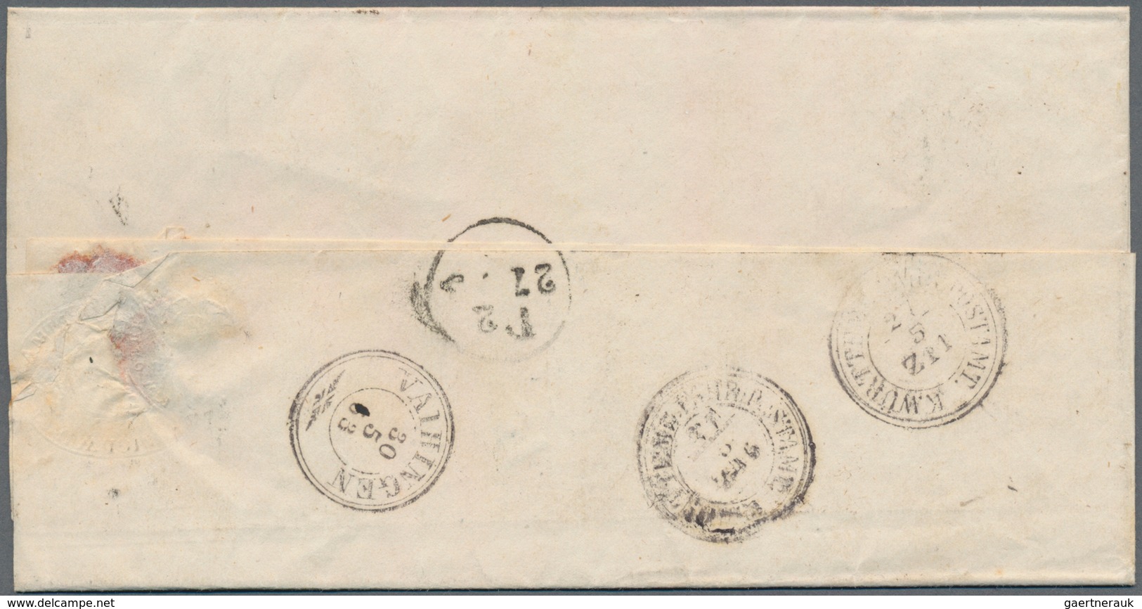 Württemberg - Marken Und Briefe: 1856/1863, "VAIHINGEN-LUDWIGSBURG" Und Zurück, 3 Kr Barfrankatur Au - Altri & Non Classificati