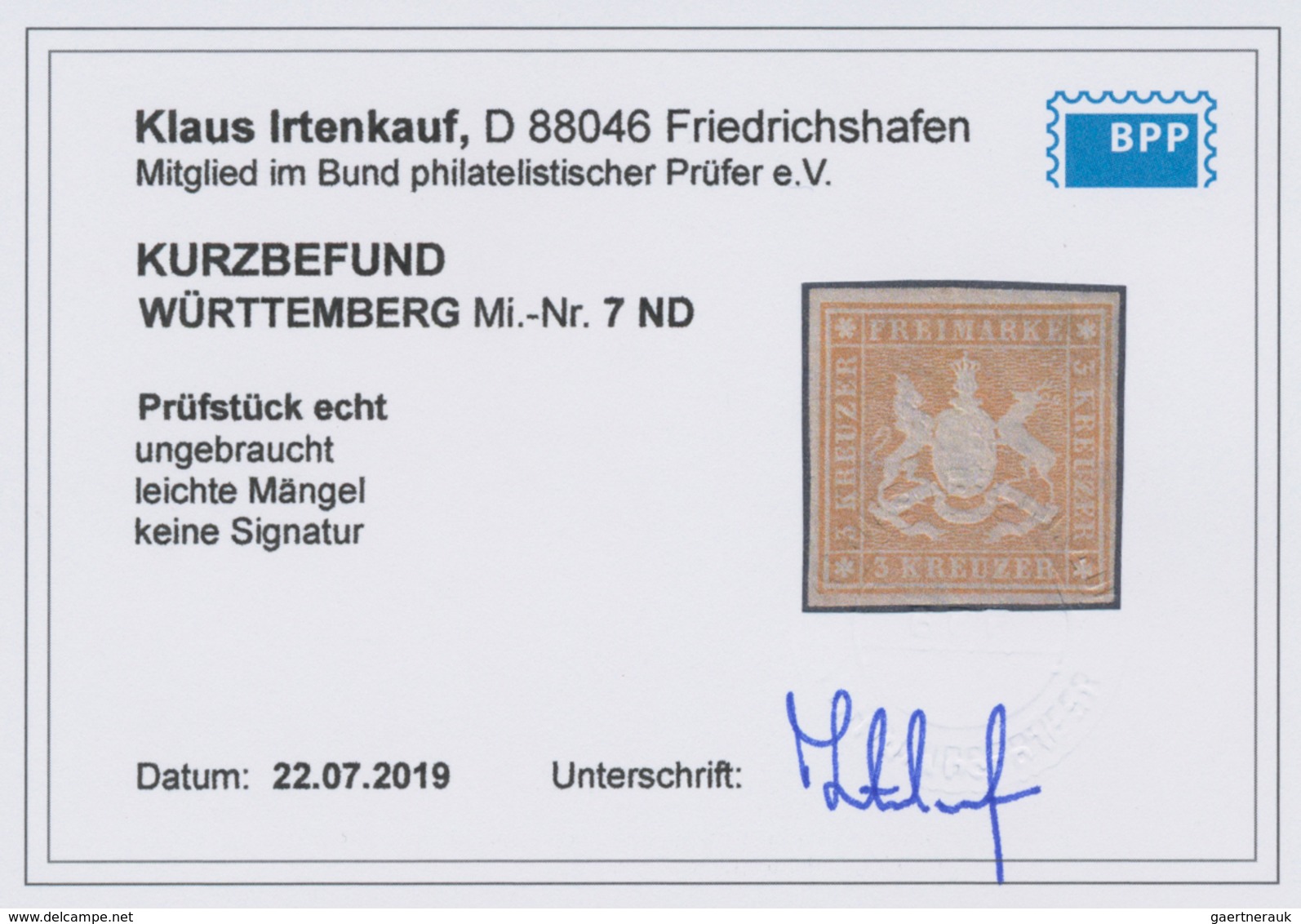 Württemberg - Marken Und Briefe: 1857, Wappen 1 Kr. Bis 18 Kr. "Amtliche Neudrucke Von 1865" Mit Sei - Altri & Non Classificati