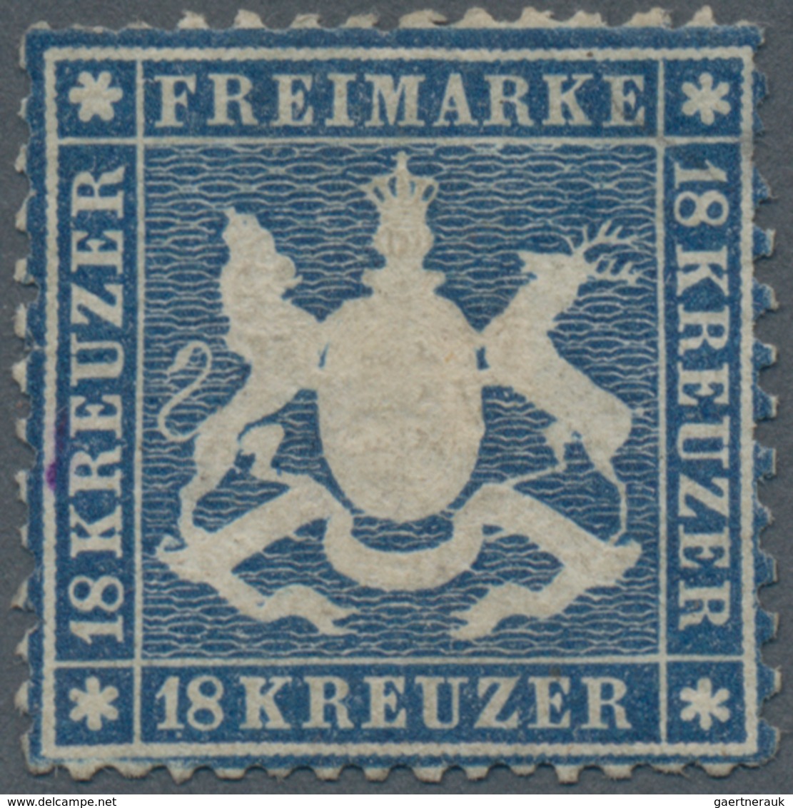 Württemberg - Marken Und Briefe: 1861, Wappen 18 Kr. Dunkelblau, Dünnes Papier Eng Gezähnt Ungebrauc - Altri & Non Classificati