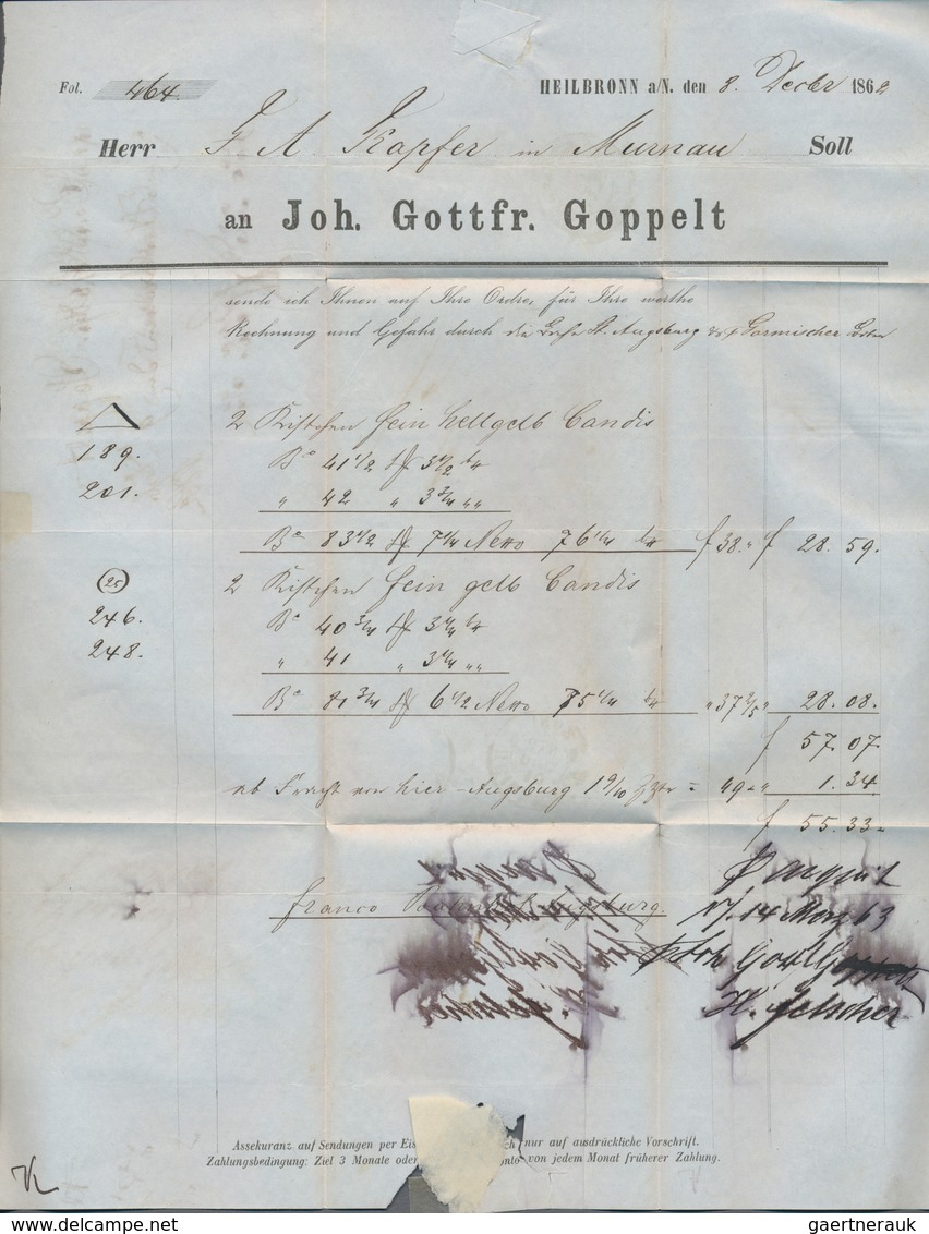 Württemberg - Marken Und Briefe: 1862, 9 Kr Lilarot, Gut Gezähnt Und Zentriert, Als Einzelfrankatur - Andere & Zonder Classificatie