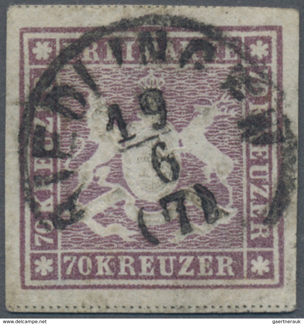 Württemberg - Marken Und Briefe: 1873, Wappen 70 Kr. Braunlila, Erste Auflage Mit Einfachen Linien U - Andere & Zonder Classificatie