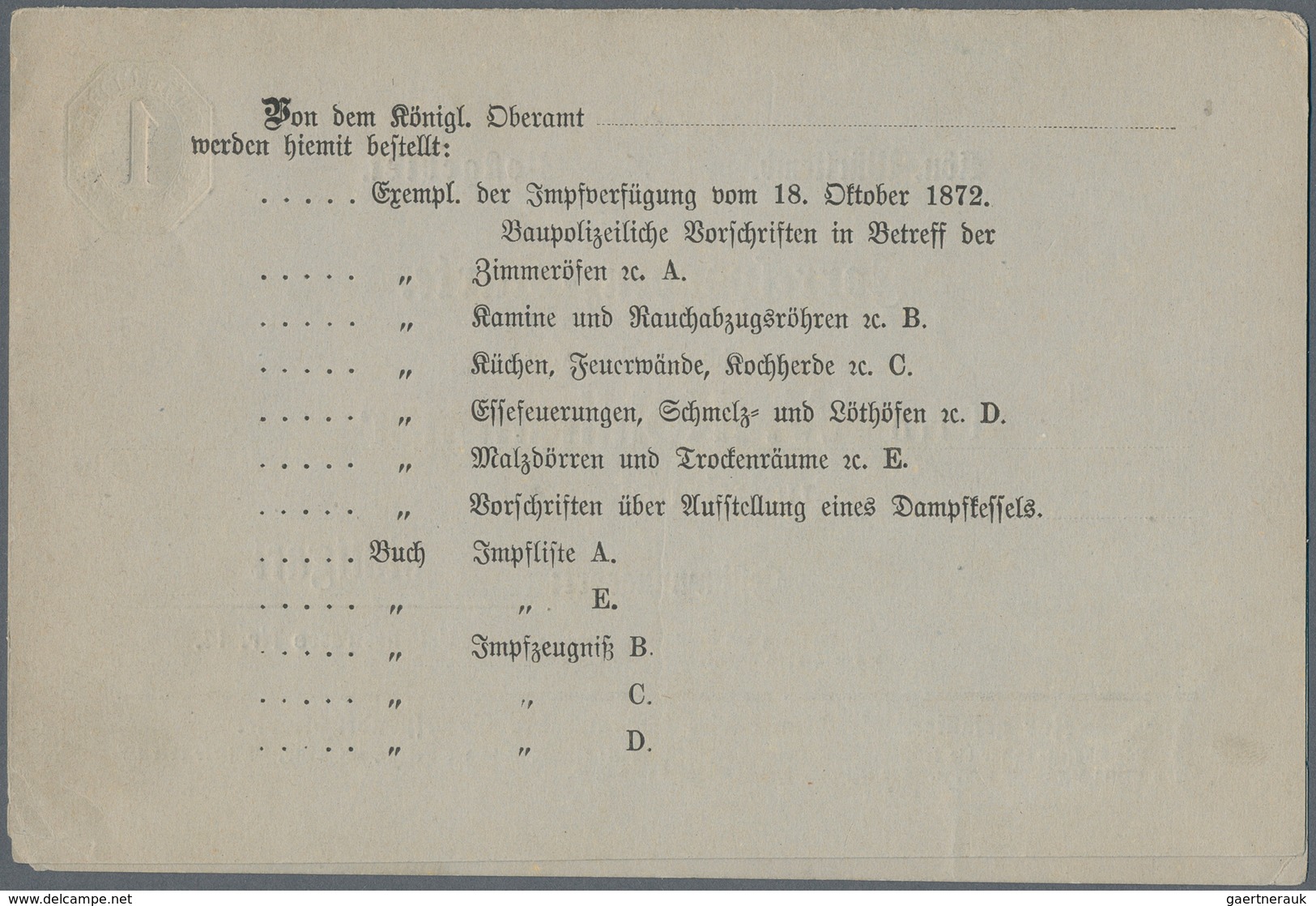 Württemberg - Ganzsachen: 1873, 1 Kreuzer Doppelkarte Mit Privatem Zudruck Der "W. Kohlhammer Buchdr - Andere & Zonder Classificatie