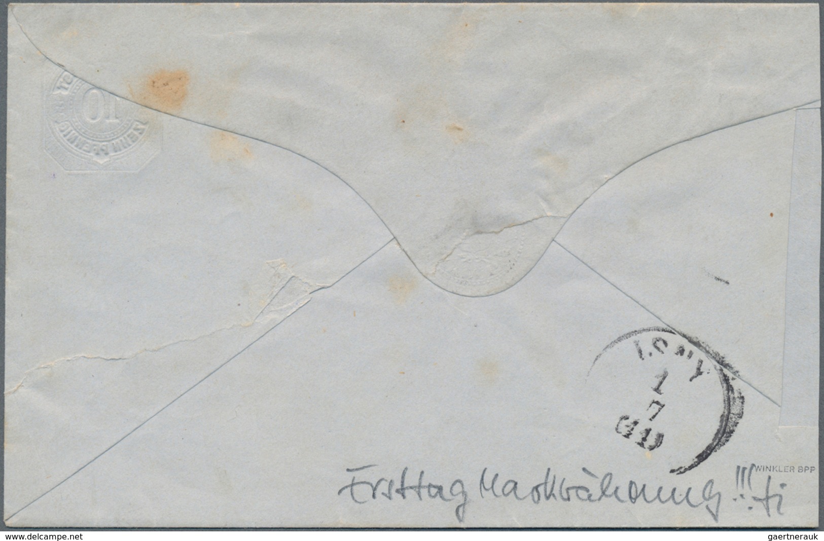 Württemberg - Ganzsachen: 1875, 1. Juli, 10 Pfg. GA-Umschlag Mit Ersttagsstempel Der Pfennigwährung, - Altri & Non Classificati