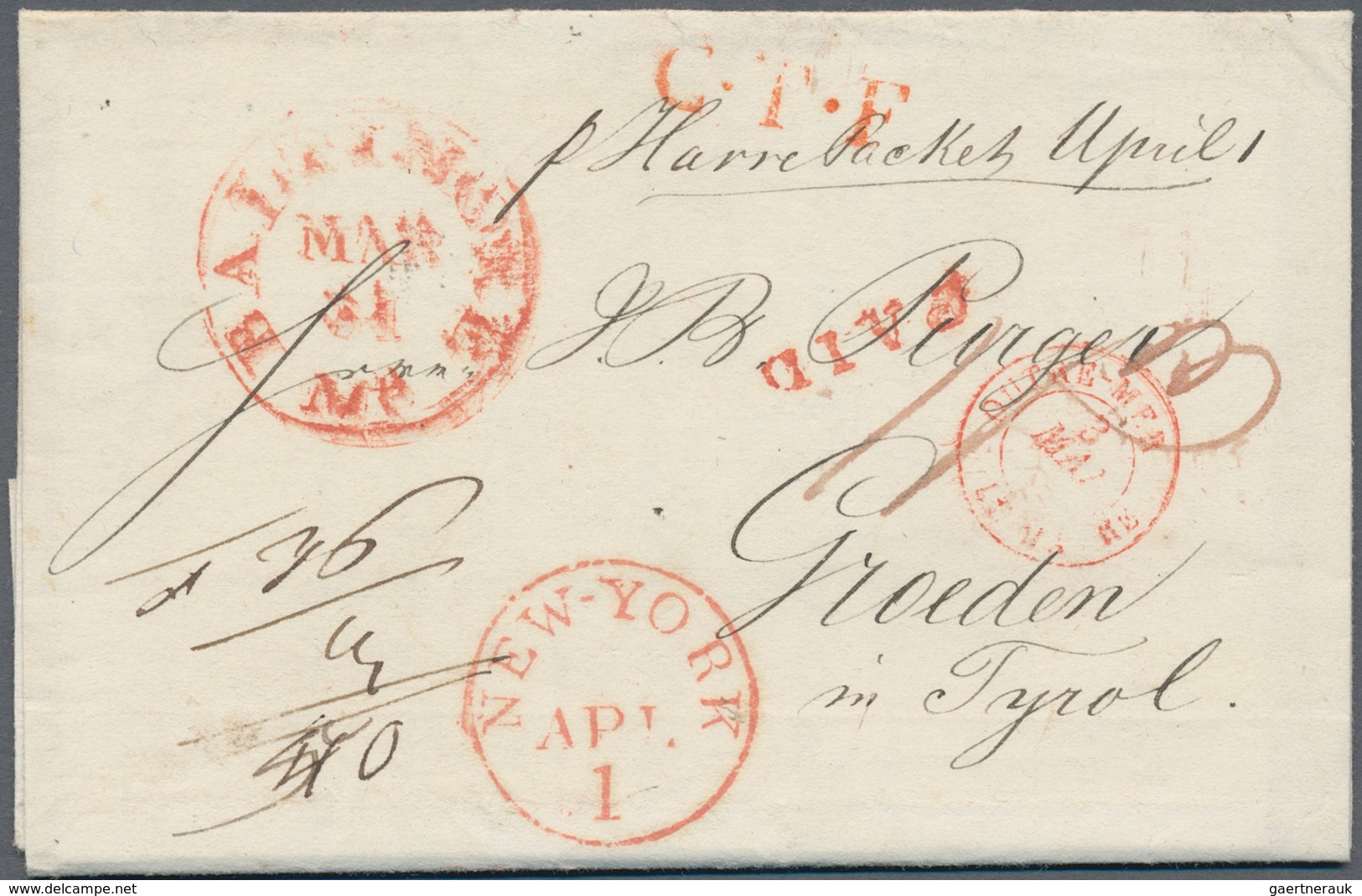Transatlantikmail: 1840-62: Four Stampless Covers From/to The U.S.A. Related To Austria Including Tw - Altri - Europa