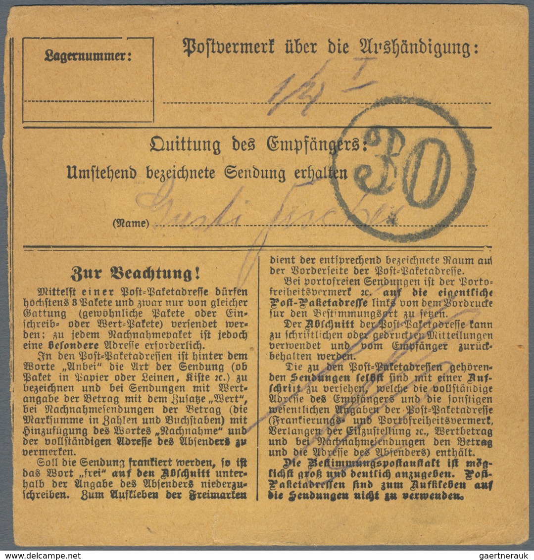 Bayern - Marken und Briefe: Bayern Pfennigzeit  1) 1890, 2 Mark gelborange auf rötlichem Papier als