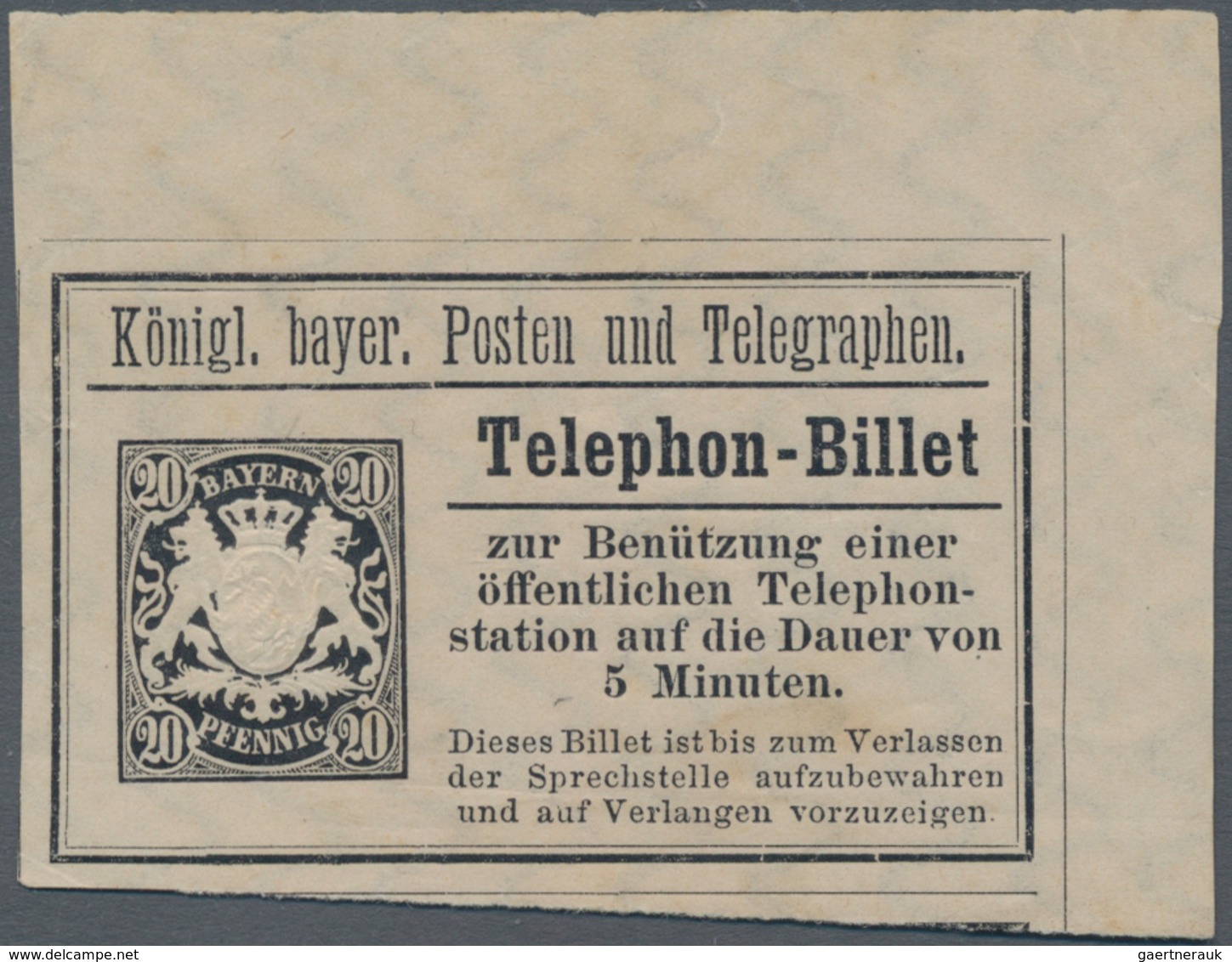 Bayern - Marken und Briefe: Bayern Pfennigzeit  1) 1890, 2 Mark gelborange auf rötlichem Papier als
