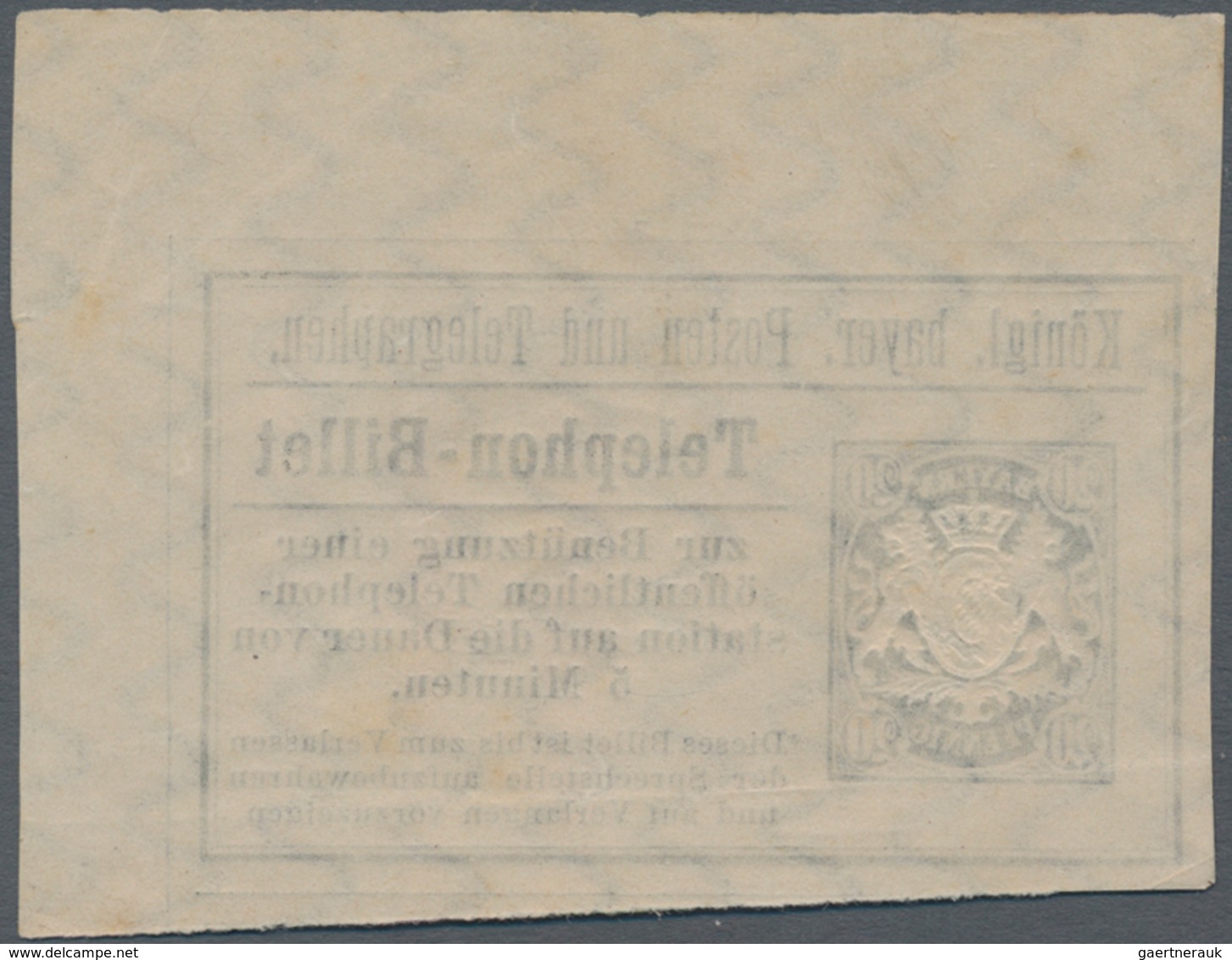 Bayern - Marken und Briefe: Bayern Pfennigzeit  1) 1890, 2 Mark gelborange auf rötlichem Papier als