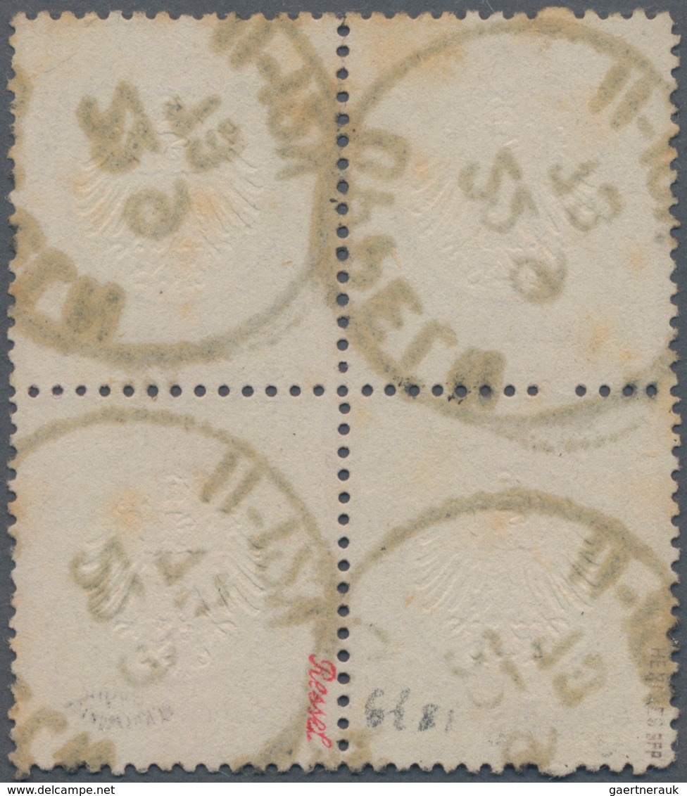 Deutsches Reich - Brustschild: 1872, Kleiner Schild ¼ Gr. Violett Im Viererblock Mit K1 "OPPELN 22 9 - Storia Postale
