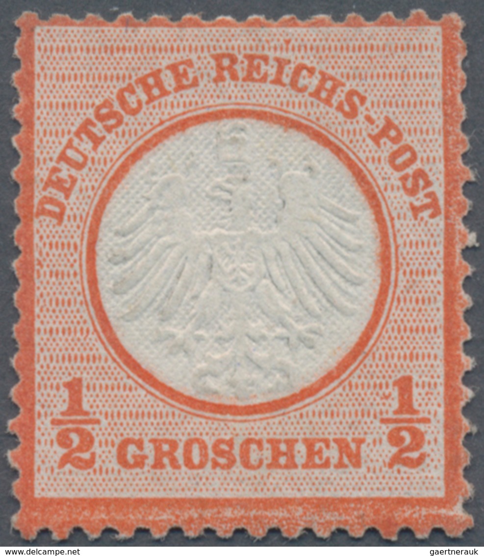 Deutsches Reich - Brustschild: 1872, Kleiner Schild ½ Gr Rötlichorange, Ungebraucht Mit Etwas Verlau - Storia Postale