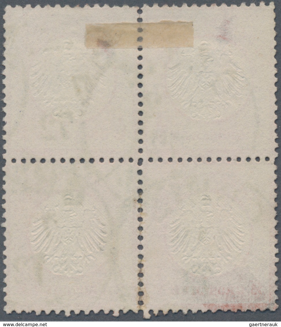 Deutsches Reich - Brustschild: 1872, Kleiner Schild ½ Gr Rotorange Im Viererblock Mit K1 "GREIZ 7 2 - Storia Postale