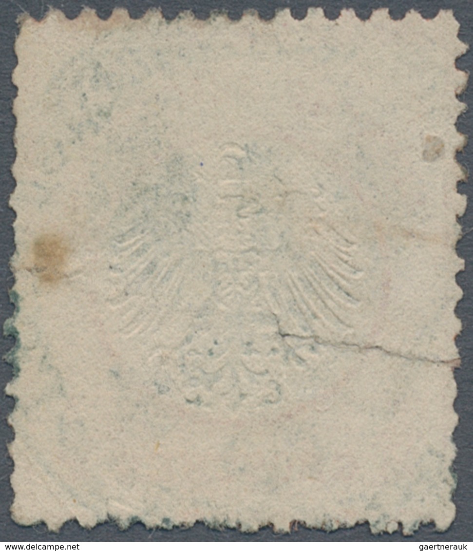 Deutsches Reich - Brustschild: 1872, Großer Schild ½ Gr. Orangerot Seltenem Blauem Postamts-Siegelst - Brieven En Documenten
