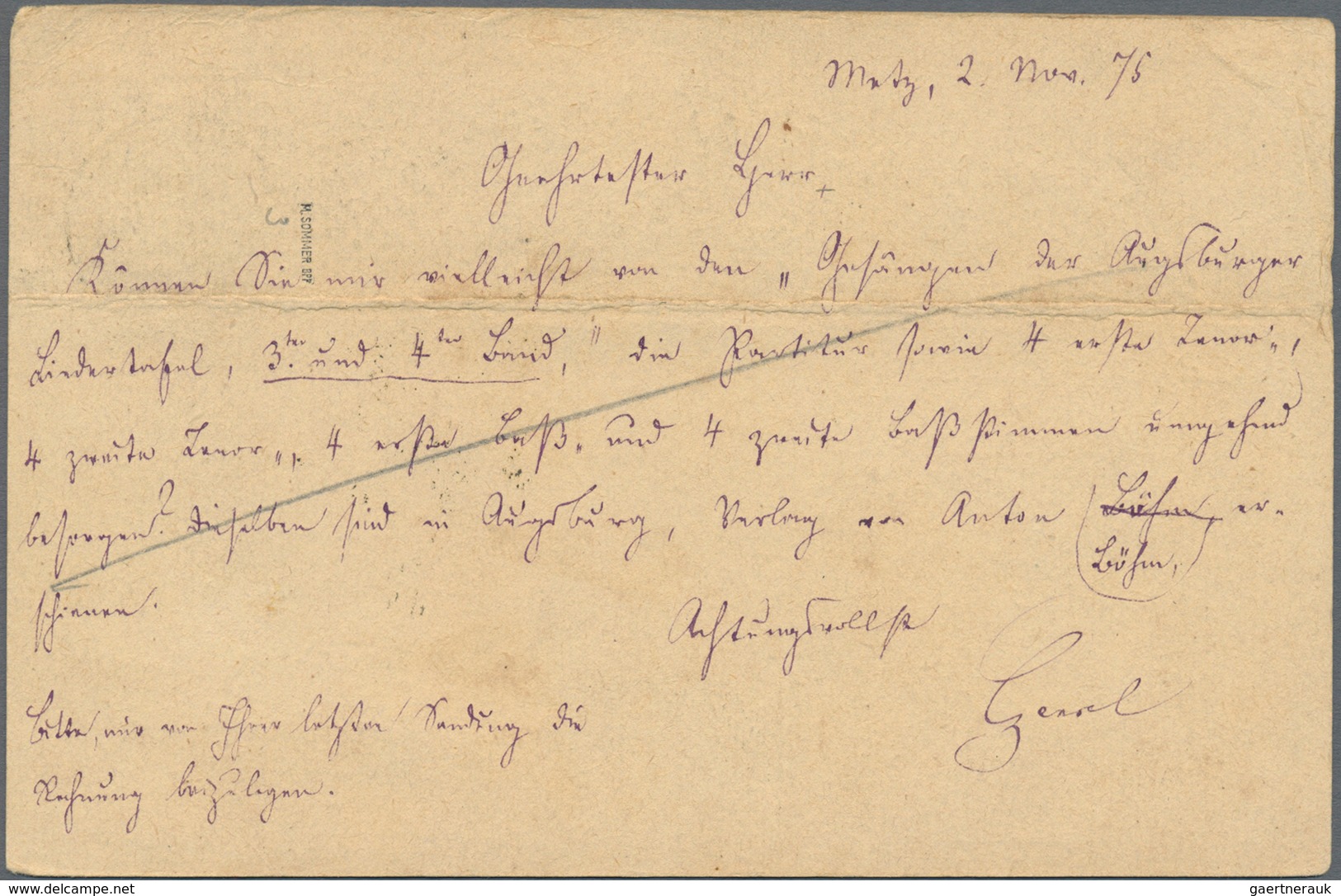 Deutsches Reich - Brustschild: 1872, Kleiner Schild ½ Gr. Orangerot Auf Karte Mit Extrem Spätem K1 " - Brieven En Documenten