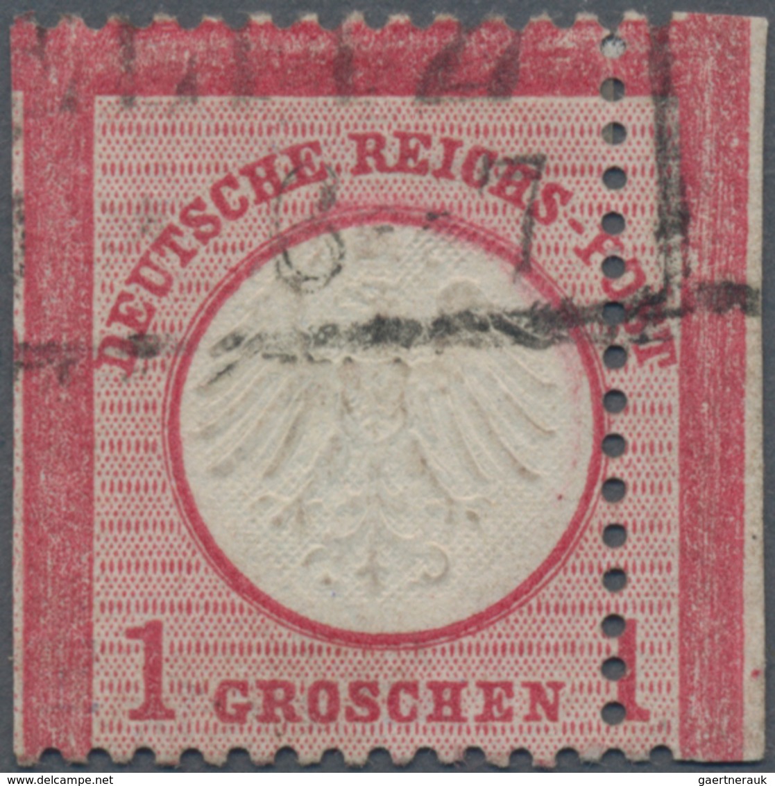 Deutsches Reich - Brustschild: 1872, Kleiner Schild 1 Gr. Karmin Mit Stark Verschobener Zähnung Nach - Storia Postale