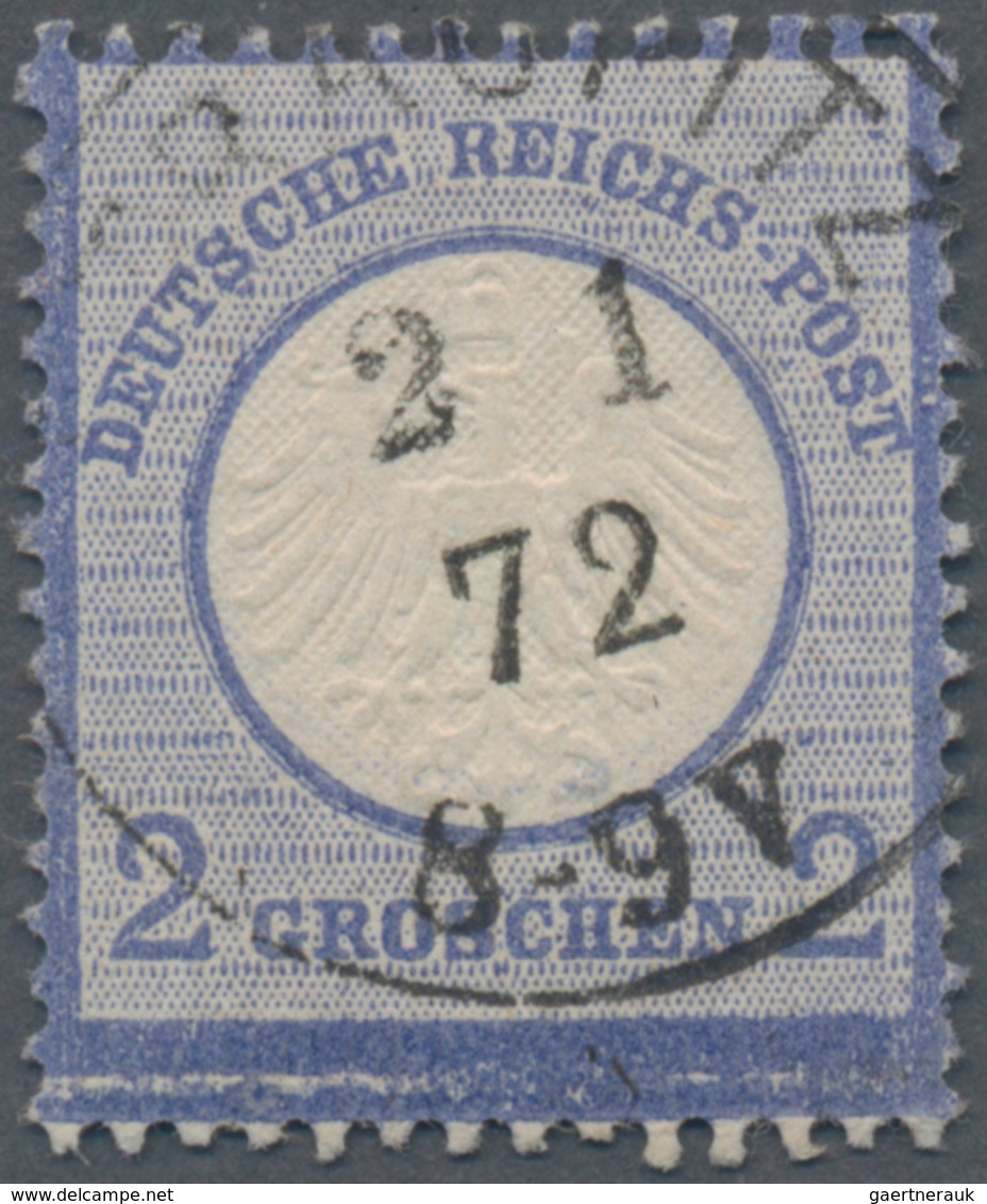 Deutsches Reich - Brustschild: 1872, 2 Groschen Ultramarin Kleiner Schild Glasklar Entwertet Mit K1 - Storia Postale