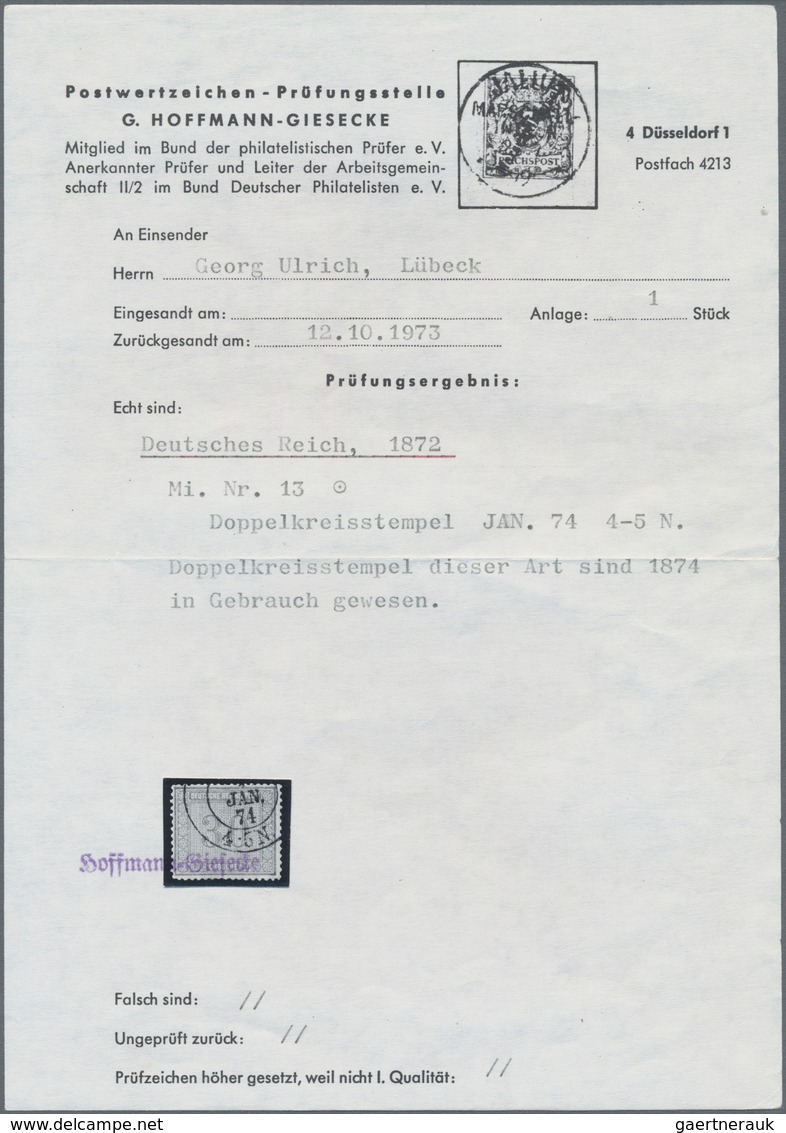 Deutsches Reich - Brustschild: 1872, 30 Sgr. Innendienst Mit Doppelkreisstempel "(...) Jan.74 4-5N", - Storia Postale