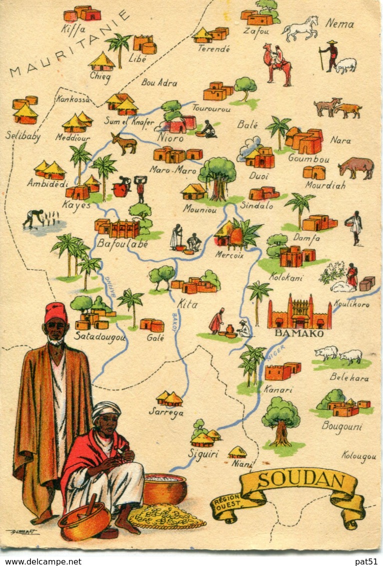 SOUDAN : Carte Illustrée - Sudan