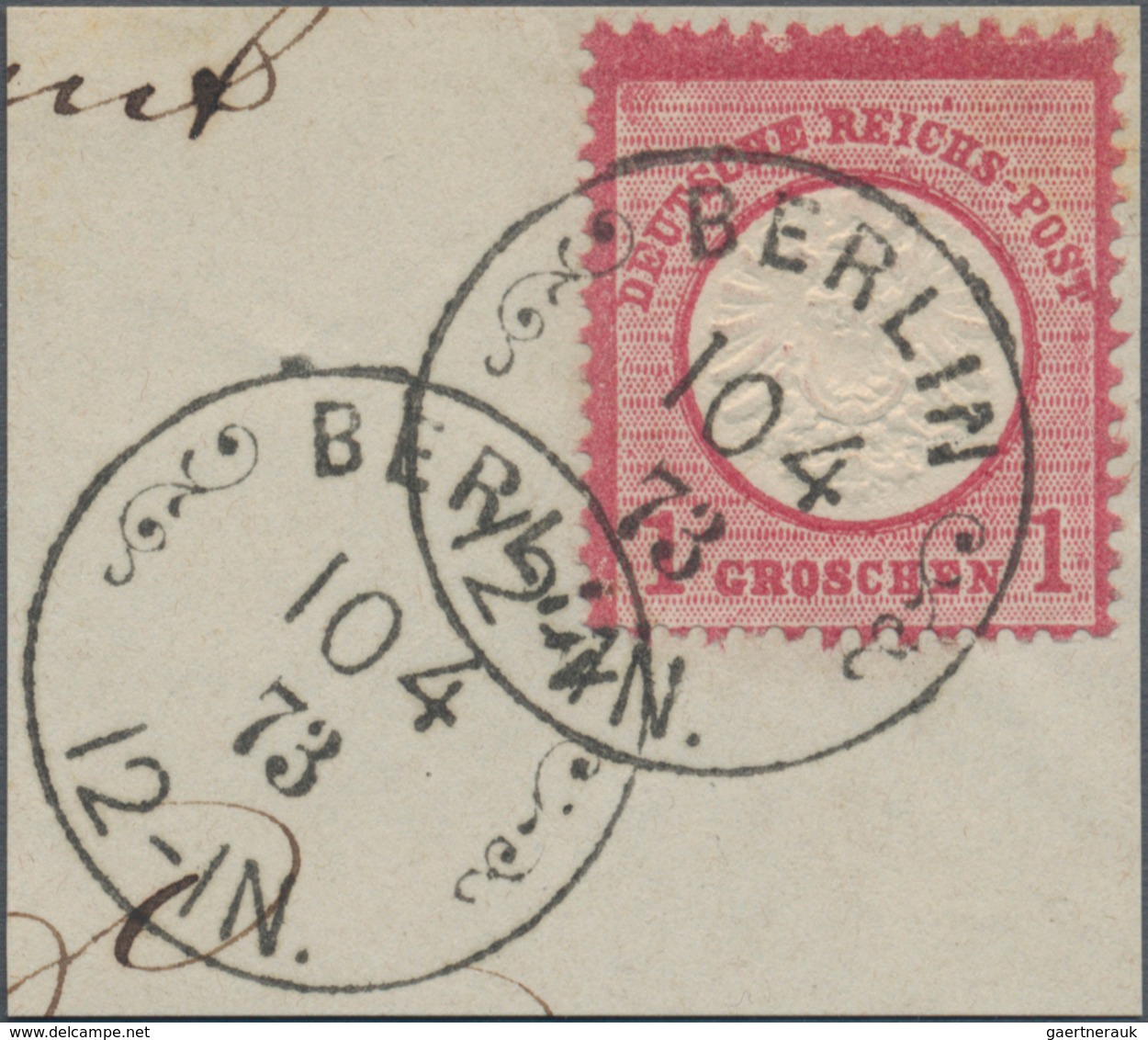 Deutsches Reich - Brustschild: BERLIN 10 4 73 HOFPOSTAMTS-Einkreisstempel Mit Beidseitig Zierornamen - Storia Postale