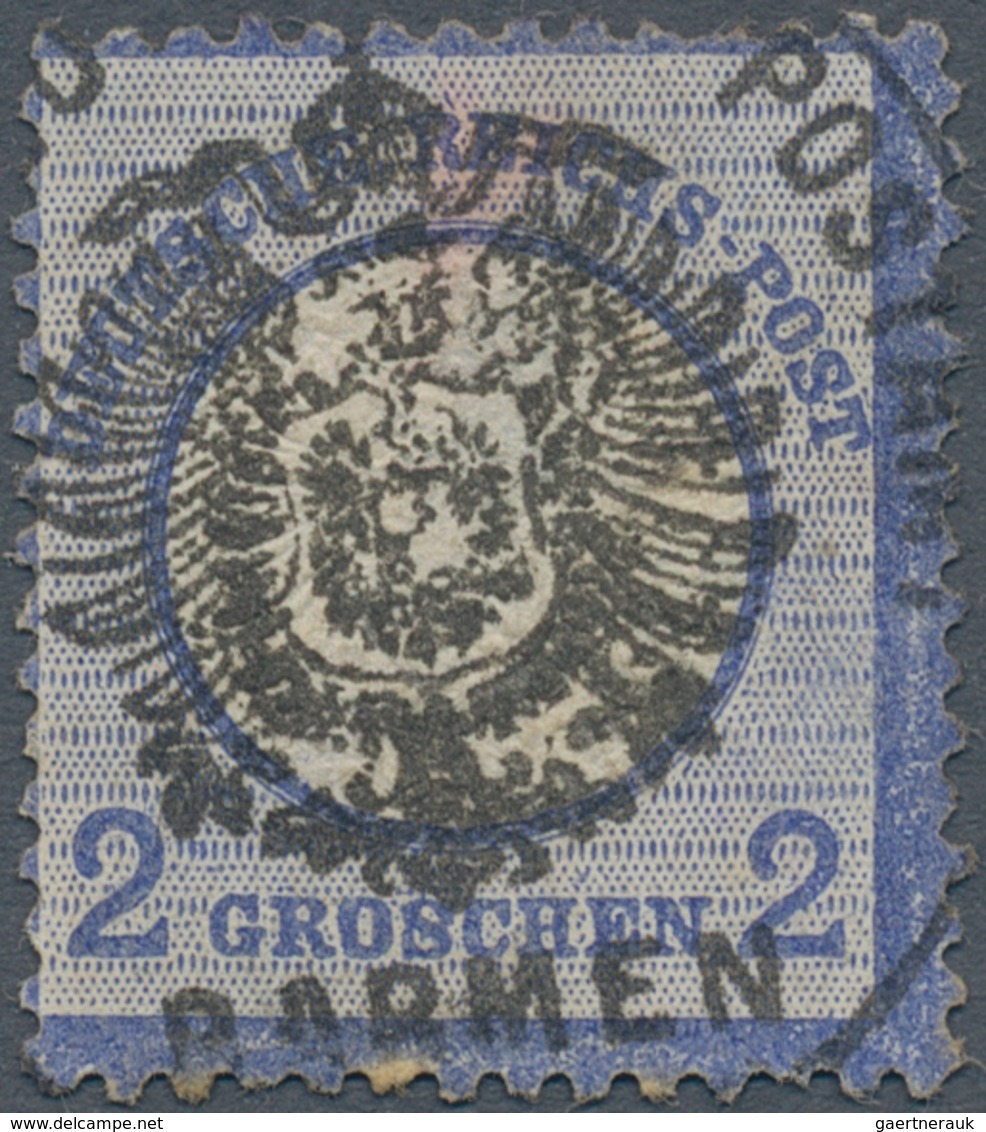 Deutsches Reich - Brustschild: 1872, Großer Schild 2 Gr. Blau Mit Sehr Seltenem Postamts-Siegelstemp - Storia Postale