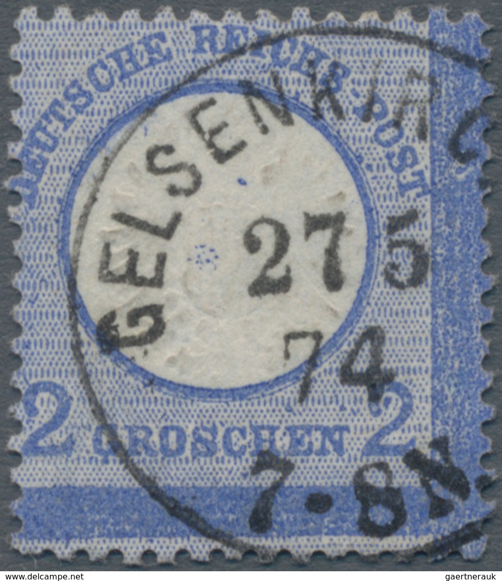 Deutsches Reich - Brustschild: 1872, Großer Schild 2 Gr. Blau Mit Stark Verschobener Zähnung Nach Re - Storia Postale