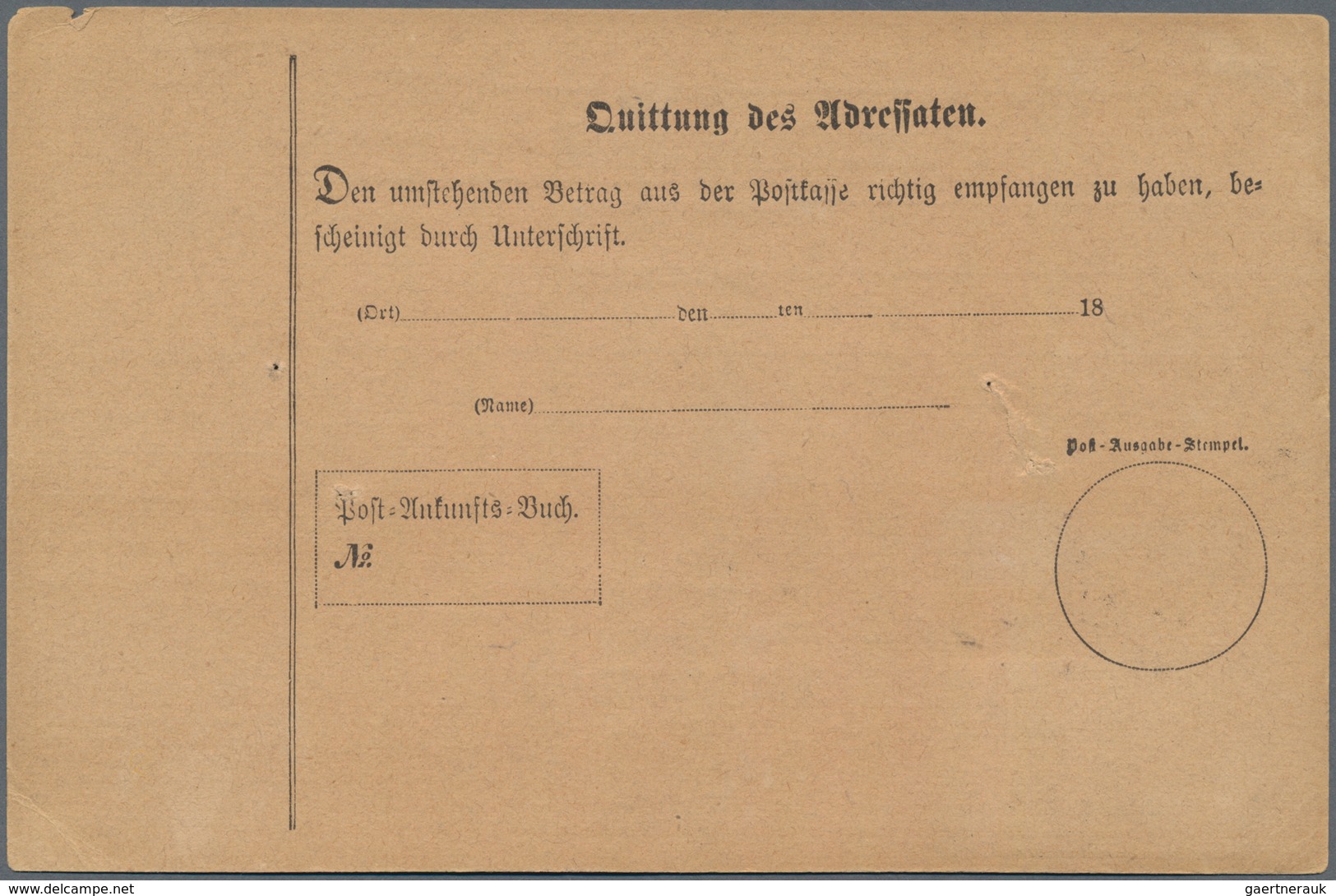 Deutsches Reich - Brustschild: 1872, Großer Schild 2 Gr Im Paar Auf Übungs-POSTANWEISUNG Mit K2 "BOI - Storia Postale