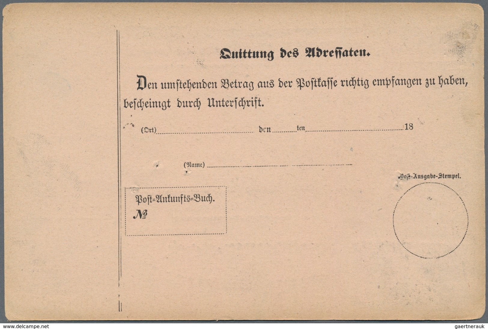 Deutsches Reich - Brustschild: 1872, Großer Schild 2 Gr Im Paar Auf Übungs-POSTANWEISUNG Mit K2 "SÖG - Storia Postale