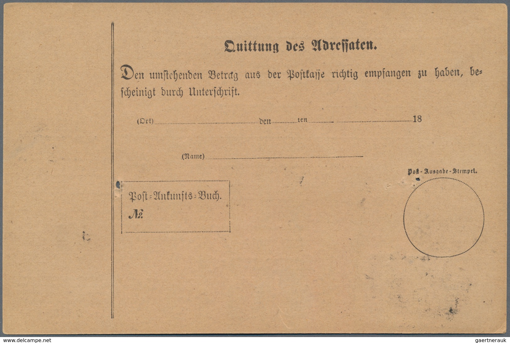 Deutsches Reich - Brustschild: 1872, Großer Schild 2 Gr Im Paar Auf Übungs-POSTANWEISUNG Mit K2 "HAN - Storia Postale