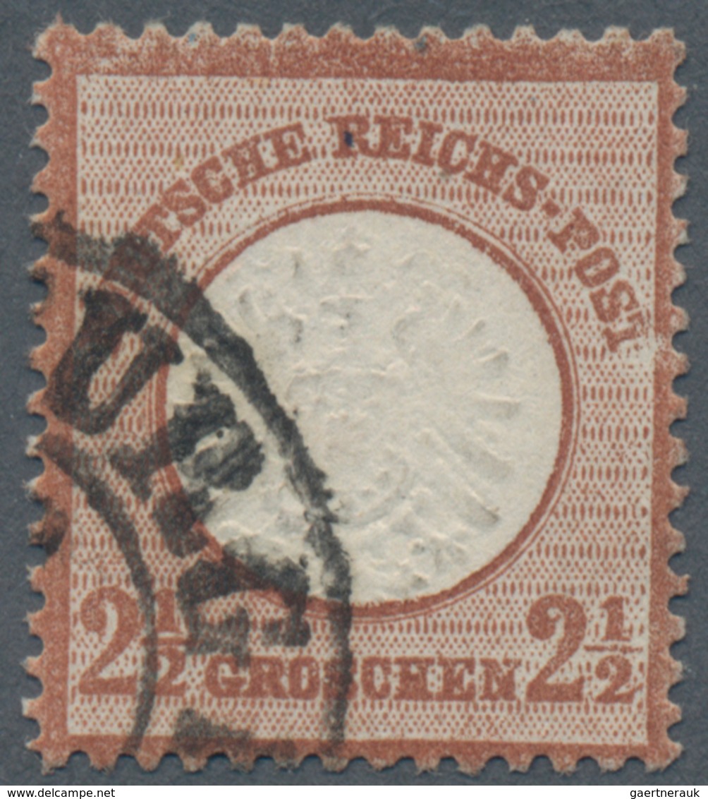 Deutsches Reich - Brustschild: 1872, 2 1/2 Groschen Großer Schild Mittelrotbraun Entwertet Mit Hufei - Storia Postale