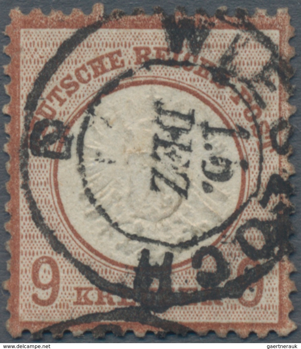 Deutsches Reich - Brustschild: 1872, 9 Kr. Braun Gr. Schild, Gestempelt Mit Baden-K2 "WIESLOCH 15 DE - Storia Postale