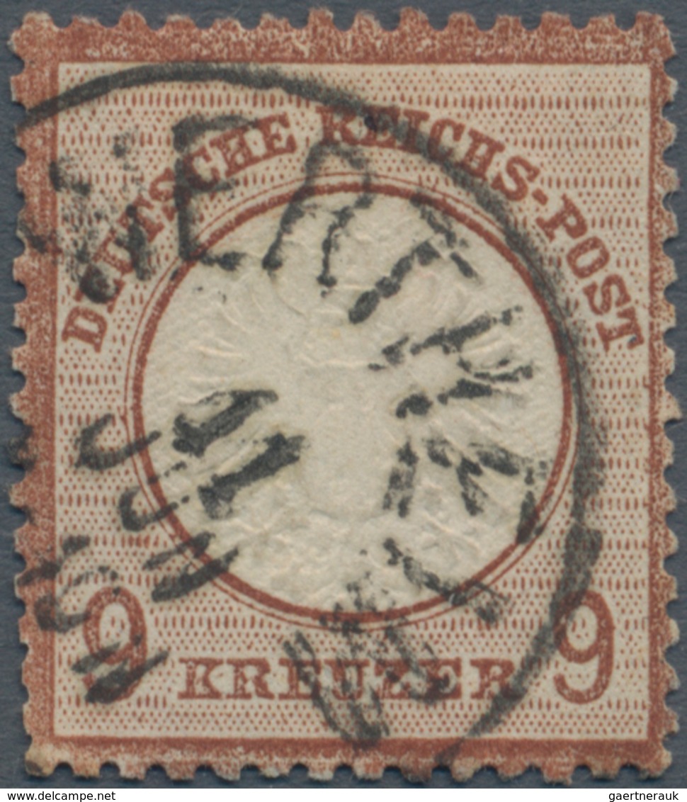 Deutsches Reich - Brustschild: 1872, Großer Schild 9 Kr. In Seltener C-Farbe Lebhaftbraun Mit K1 "WE - Storia Postale