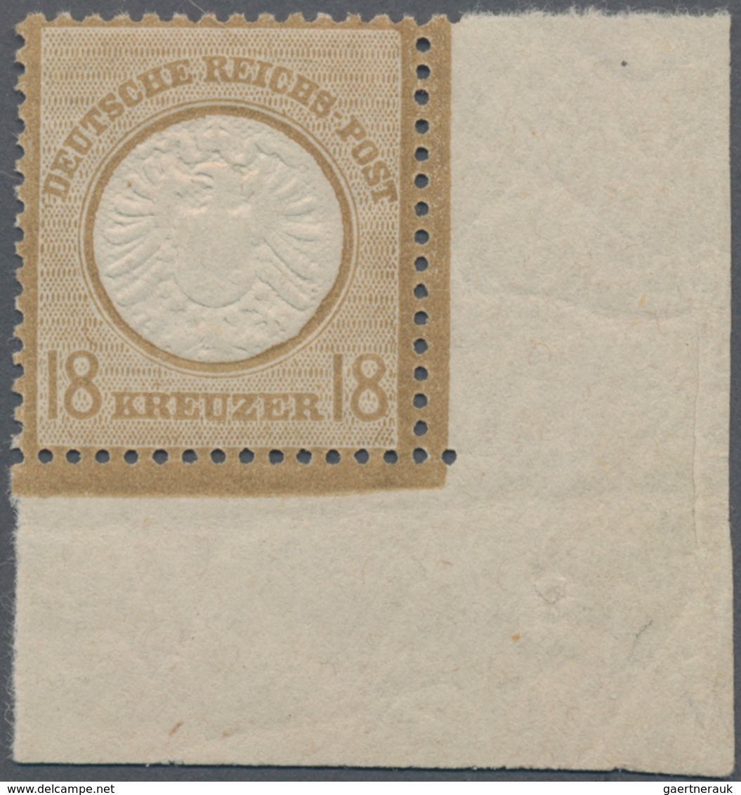 Deutsches Reich - Brustschild: 1872, Großer Schild 18 Kr. Ockerbraun Postfrisch In Kleinem Format L1 - Storia Postale