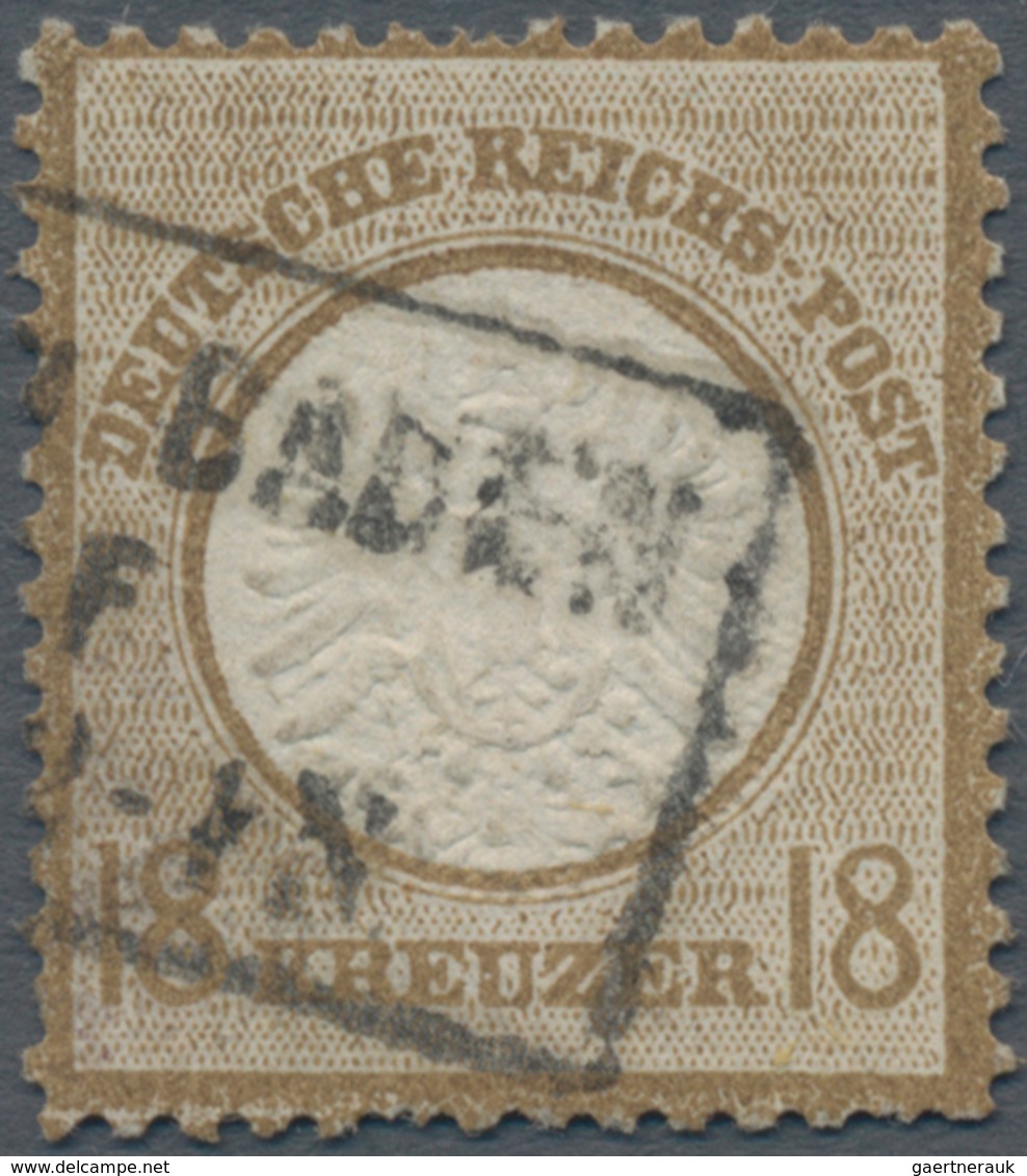 Deutsches Reich - Brustschild: 1872, 18 Kr. Großer Schild Gestempelt, Kleinere Beanstandungen (Zahnf - Storia Postale