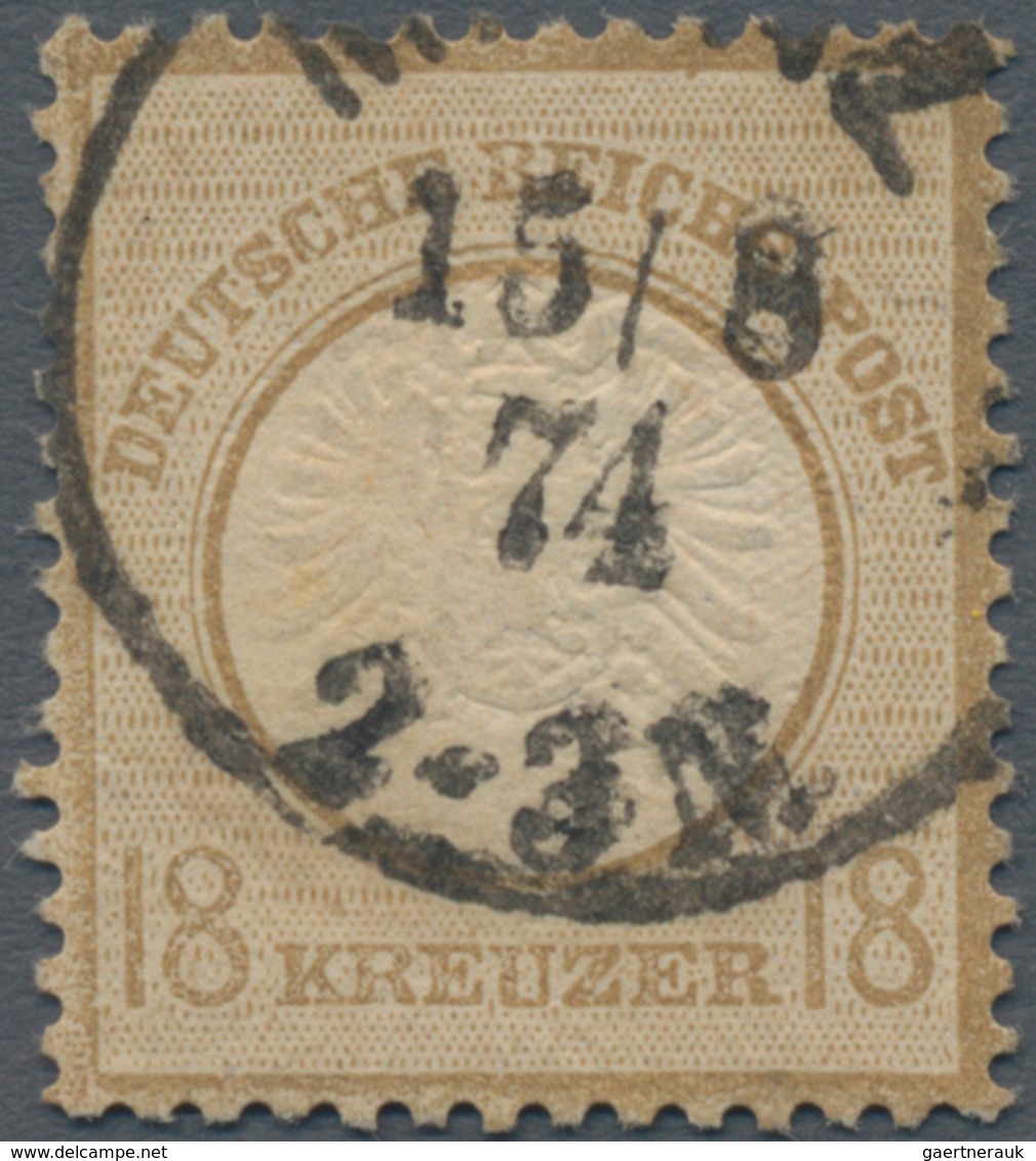 Deutsches Reich - Brustschild: 1872, 18 Kr. Ockerbraun Großer Schild Mit Einkreisstempel "MAINZ 15/8 - Storia Postale