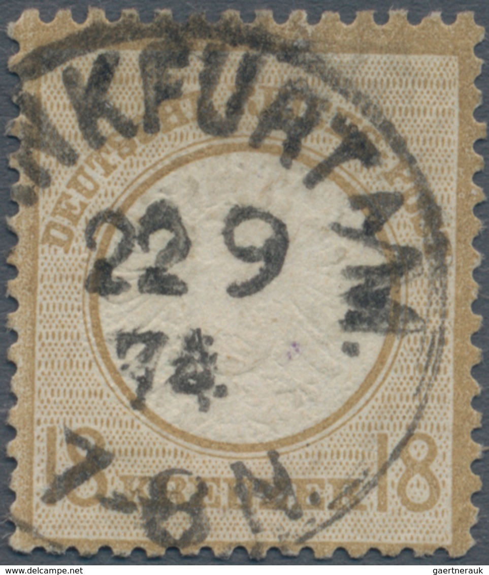 Deutsches Reich - Brustschild: 1872, Großer Schild 18 Kr. Ockerbraun Mit Zentrischem K1 "FRANKFURT A - Storia Postale