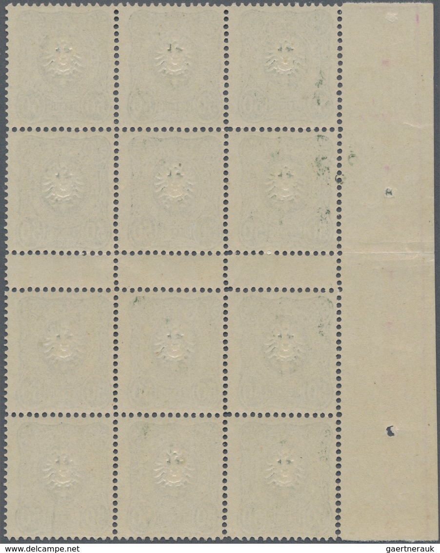 Deutsches Reich - Pfennig: 1880 50 Pf. Oliv Im Zwischensteg-12er-Block Mit Bogenrand Links, Postfris - Ongebruikt