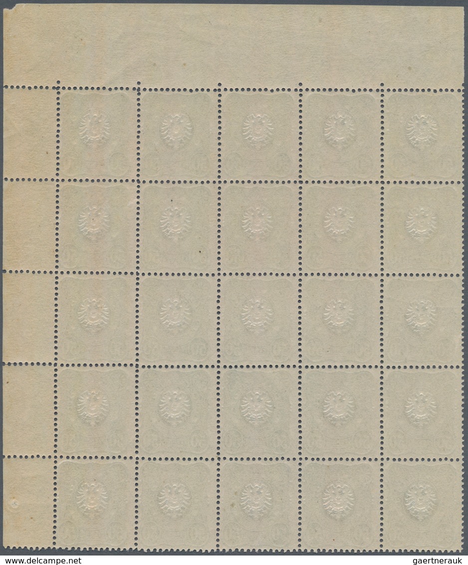 Deutsches Reich - Pfennig: 1887/1889, 50 Pfg Oliv Im 25er Eckrandblock Postfrisch, Eine Leichte Antr - Ungebraucht