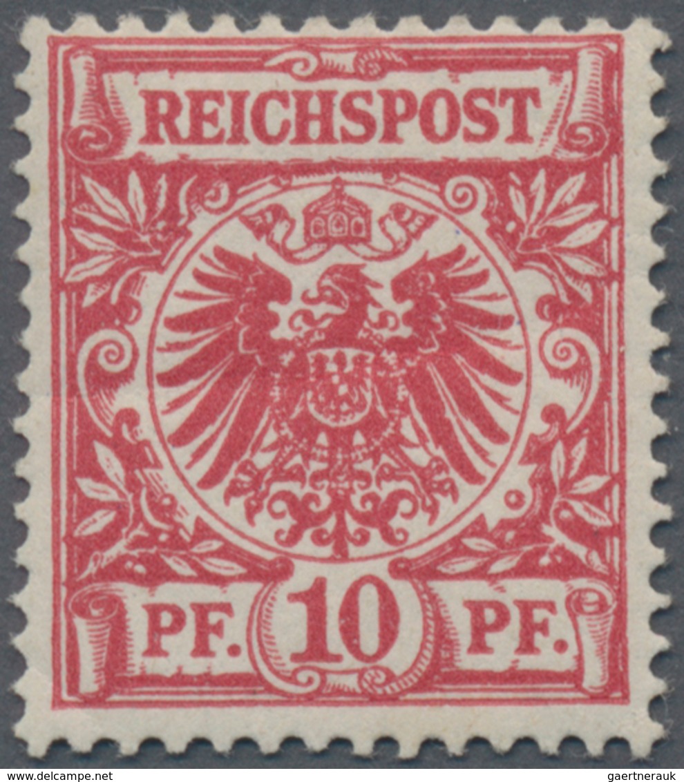 Deutsches Reich - Krone / Adler: 1899, Krone/Adler 10 Pfg. Dunkelrosarot, Farbfrisches Exemplar In G - Ongebruikt