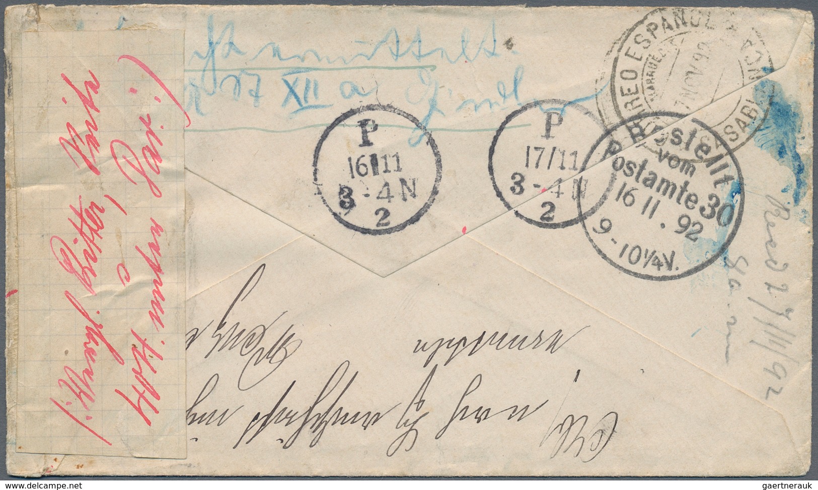Deutsches Reich - Krone / Adler: 1892, Brief Mit Vollem Inhalt Ab "BERLIN N.W. 30 15/11/92" Ursprüng - Nuovi