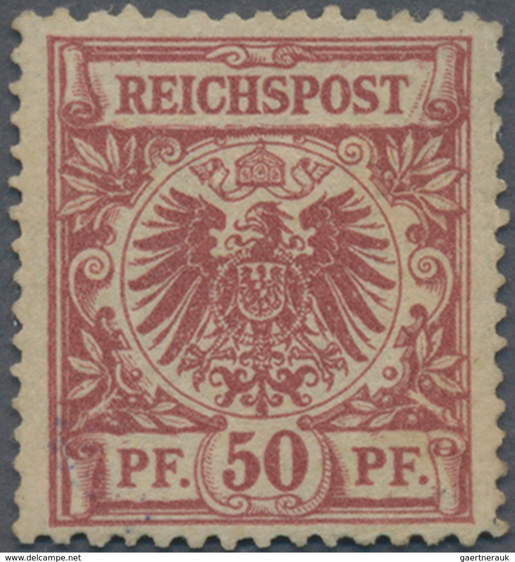 Deutsches Reich - Krone / Adler: 1889/1990, 50 Pf Dunkelbräunlichrot Verbreiterte Marke Ungebraucht - Ongebruikt