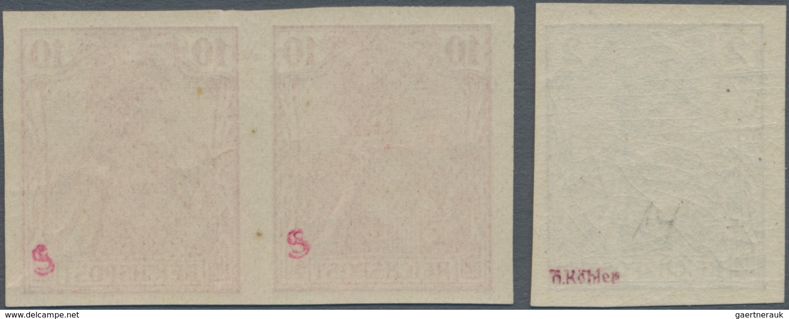 Deutsches Reich - Germania: 1900 Germania 2 Pf. Grau Und 10 Pf. Karminrot Im Waagerechten Paar, Alle - Ongebruikt