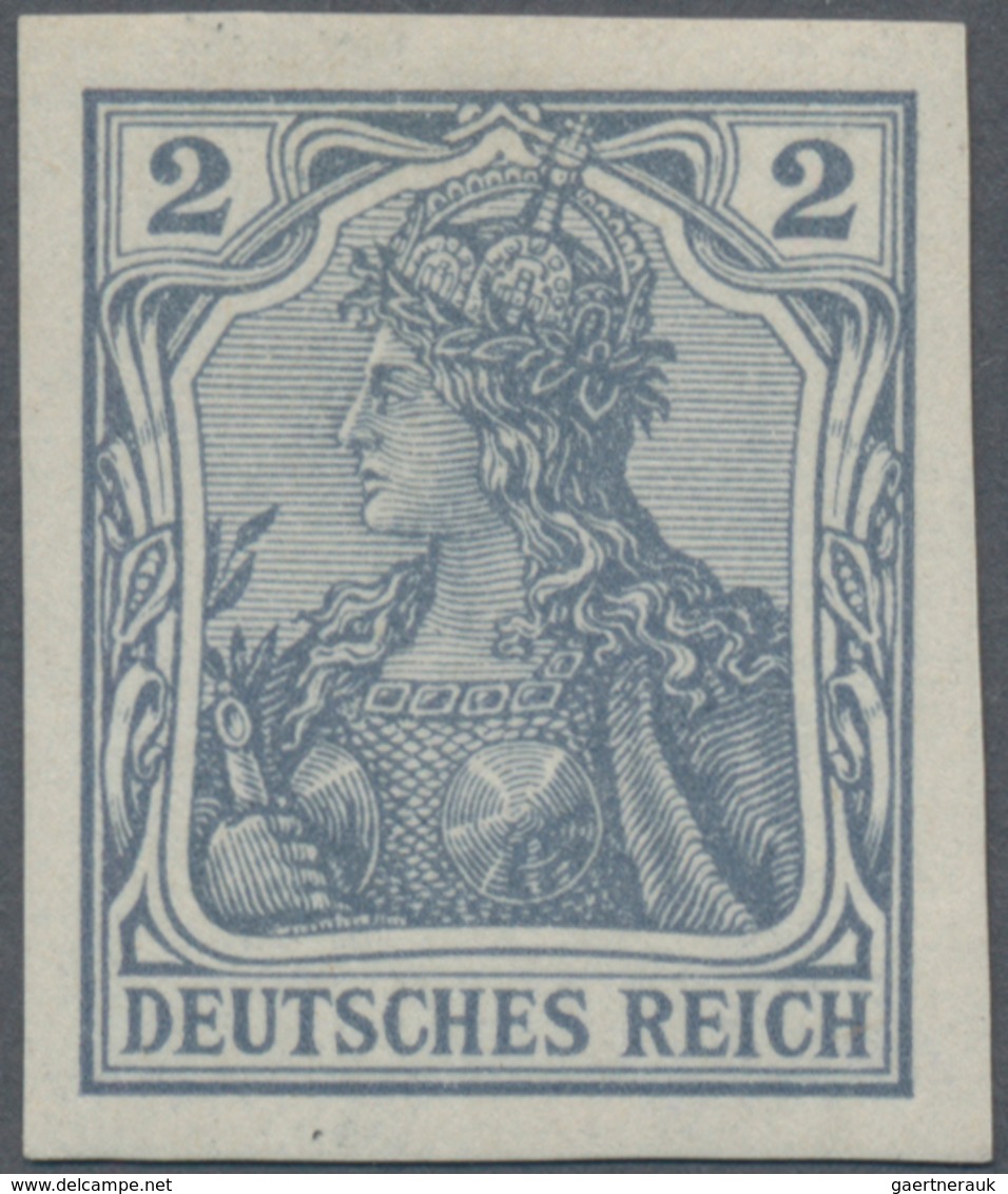 Deutsches Reich - Germania: 1902, Freimarke Germania Deutsches Reich 2 Pf, UNGEZÄHNTES, Allseits Bre - Unused Stamps