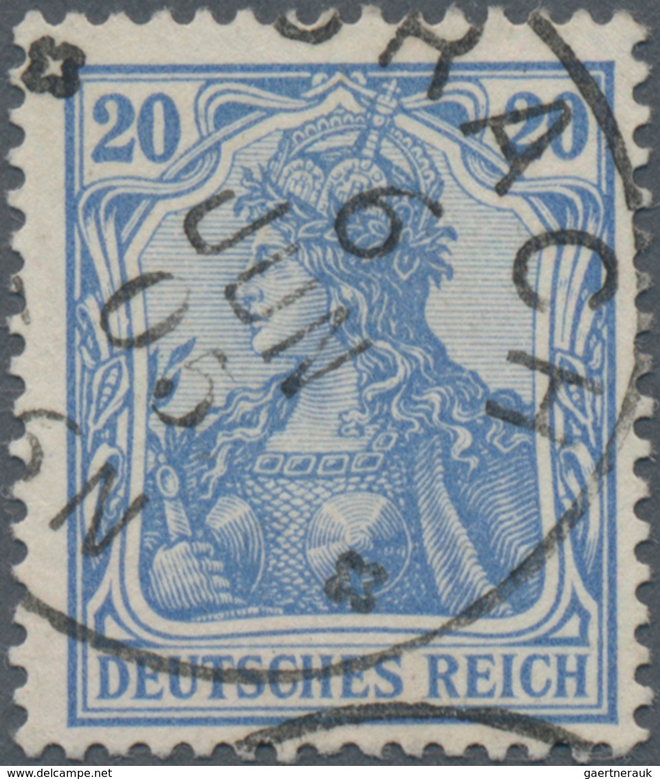 Deutsches Reich - Germania: 1902, Germania Freimarke 20 (Pf) Grauultramarin, Sauber Gestempeltes Exe - Ongebruikt